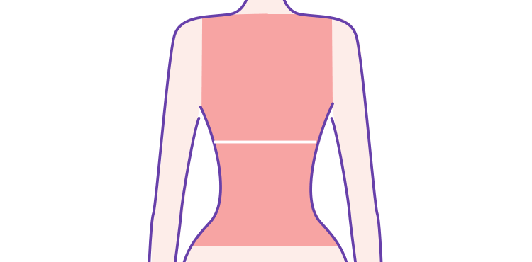 背中脱毛の施術範囲